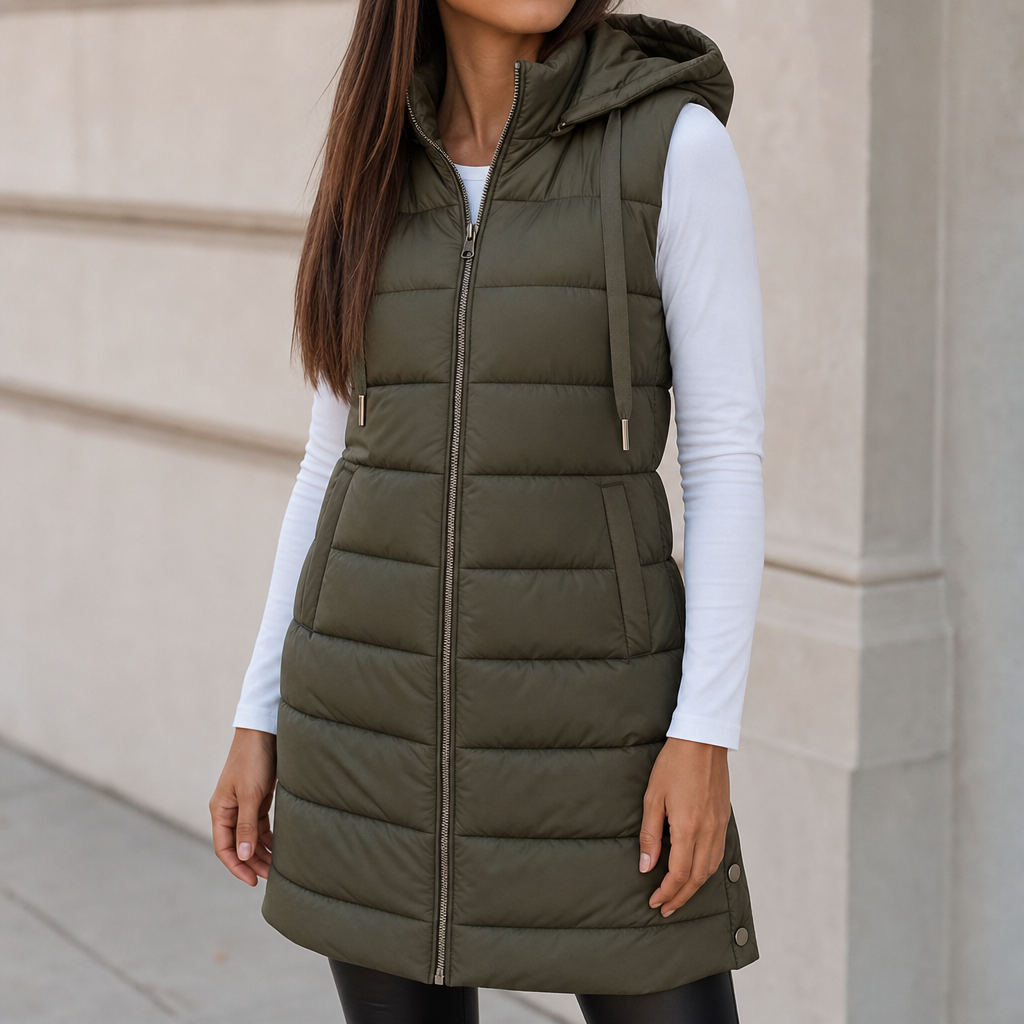 Cosima | Longline Zip Up Puffer Vest
