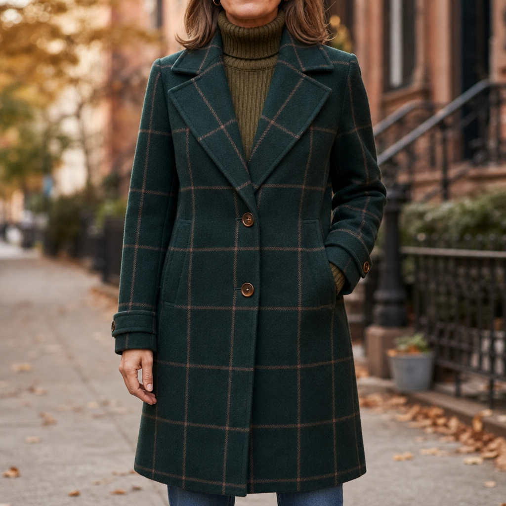 Coralie | Plaid Two Button Oversized Coat