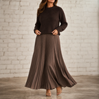 Anouk | Sweater Bodice Pleated Maxi Dress