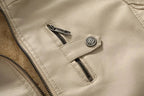 Plush-lined men's hooded winter coat in leather-look faux leather - view 10