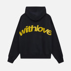 Oversized pullover hoodie with large curved back graphic print and ribbed cuffs - view 10