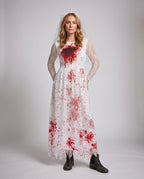 Women's blood-splattered bride and nurse Halloween costume dress