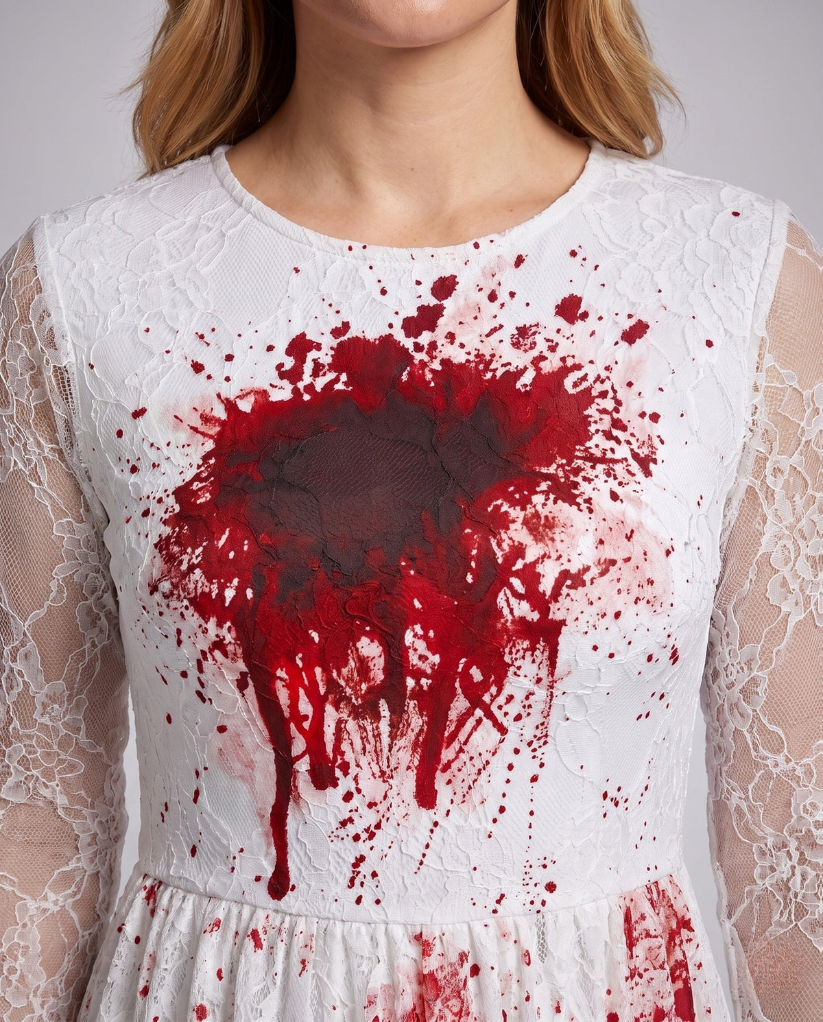 Women's blood-splattered bride and nurse Halloween costume dress - view 2