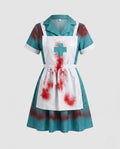 Women's blood-splattered bride and nurse Halloween costume dress - view 4