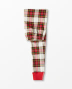 Matching red and white plaid family Christmas pajamas with red ribbed cuffs - view 13