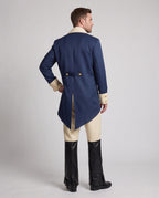 Men's colonial costume with navy tailcoat, cream vest and cream pants - view 3