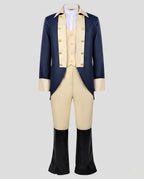 Men's colonial costume with navy tailcoat, cream vest and cream pants - view 4