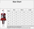 Red, black and white harlequin jester couples Halloween costume, tulle-skirt dress and two-tone jumpsuit - view 5