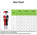 Red, black and white harlequin jester couples Halloween costume, tulle-skirt dress and two-tone jumpsuit - view 6
