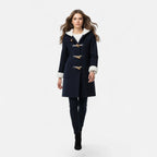 Linda hooded toggle coat with shearling trim - view 3