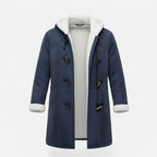 Linda hooded toggle coat with shearling trim - view 13