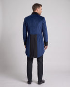 Men's gothic velvet tailcoat with embroidered lapels, brocade vest-style front and split tails - view 3
