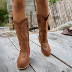Luella Contrast Embroidered Western Boots - view 1