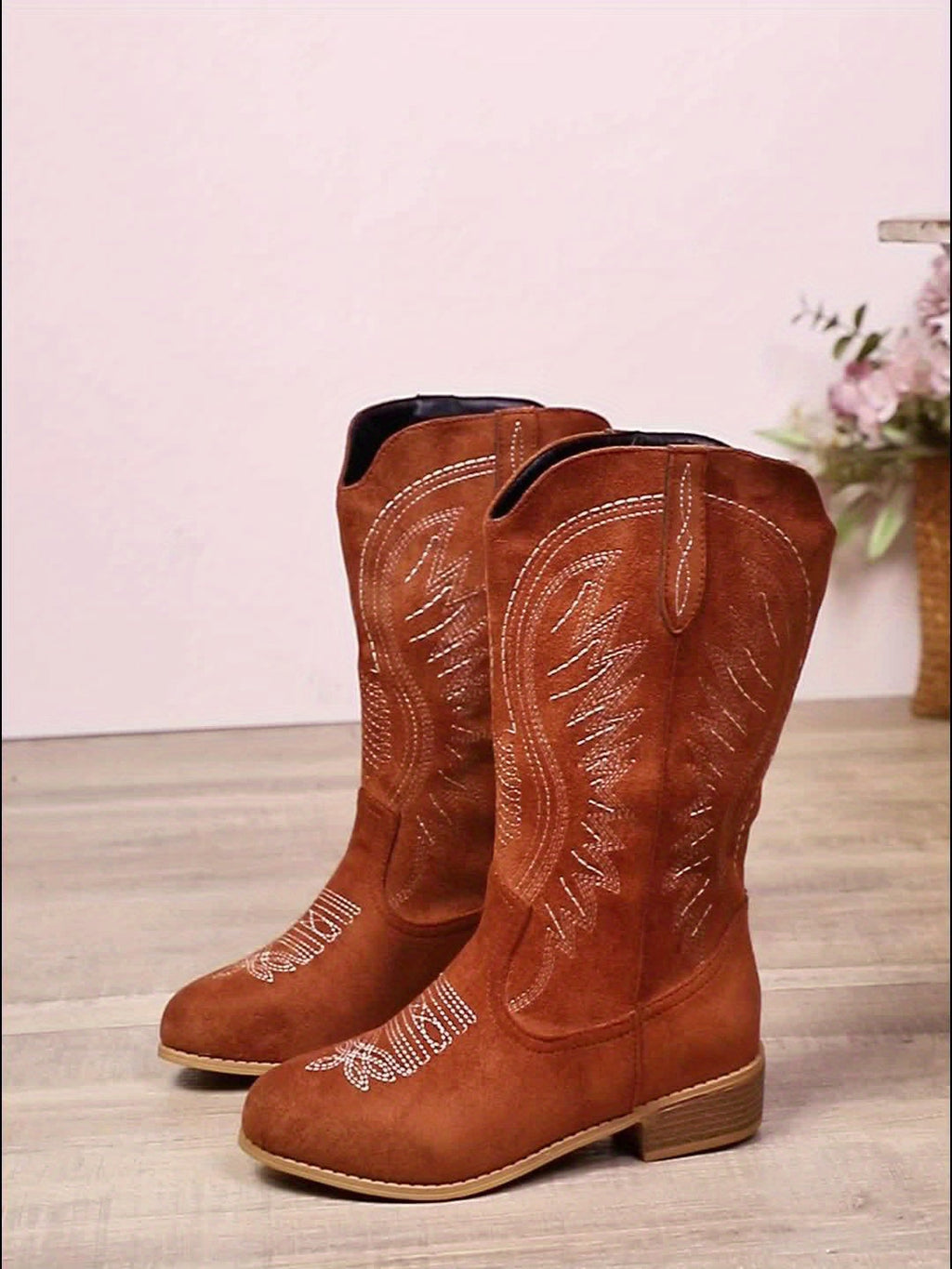 Luella Contrast Embroidered Western Boots - view 7