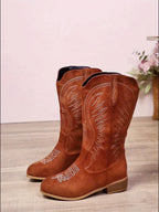 Luella Contrast Embroidered Western Boots - view 7