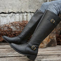 Marceline Double Buckle Knee High Riding Boots - view 1