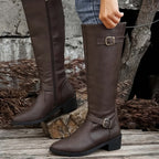 Marceline Double Buckle Knee High Riding Boots - view 6