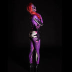 Women's full-body skeleton print Halloween costume jumpsuit with long sleeves - view 4