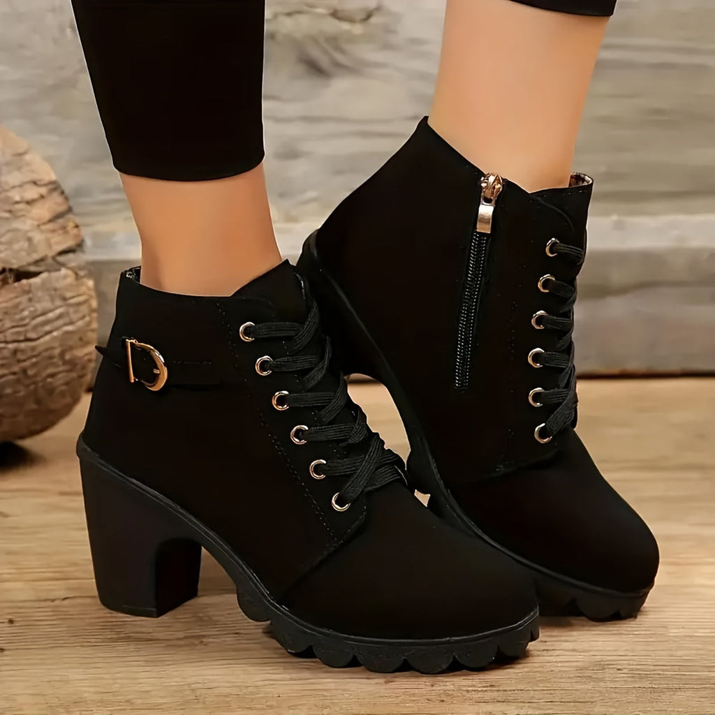 Margeaux Lace-Up Ankle Boots with Lugged Sole - view 13