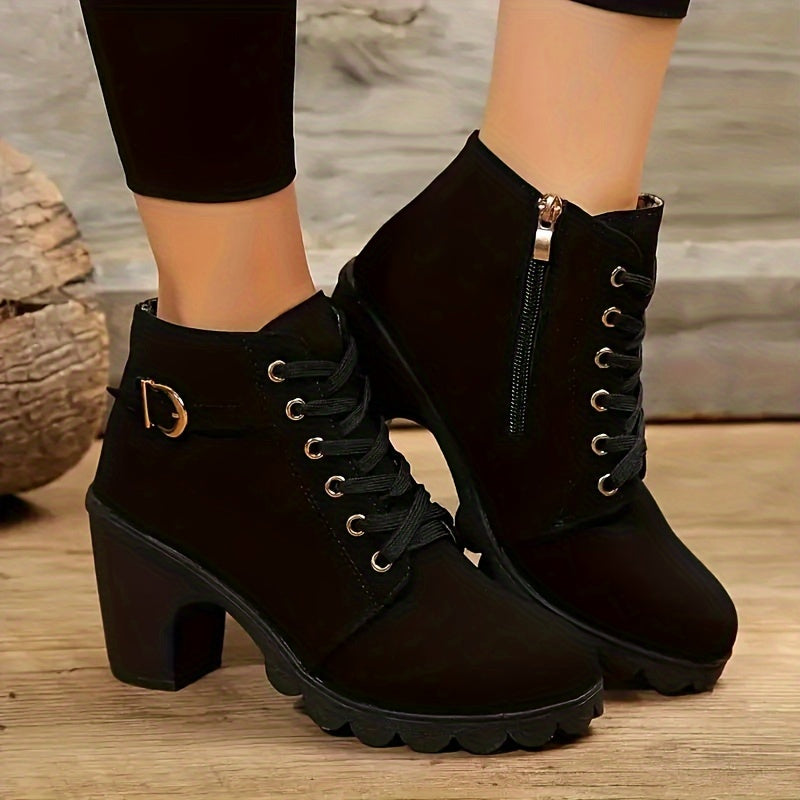 Margeaux Lace-Up Ankle Boots with Lugged Sole - view 3