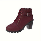 Margeaux Lace-Up Ankle Boots with Lugged Sole - view 5