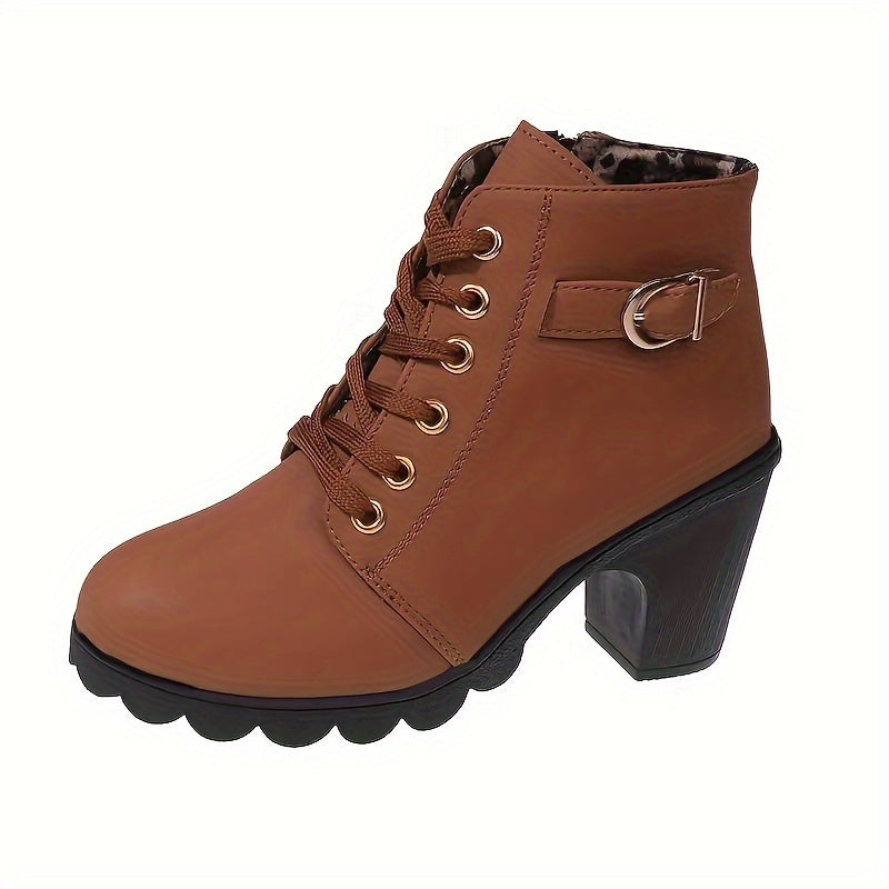 Margeaux Lace-Up Ankle Boots with Lugged Sole - view 9