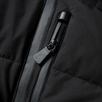 Marit belted black puffer jacket for women with hood and peplum hem, winter puffer jacket - view 3