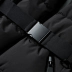 Marit belted black puffer jacket for women with hood and peplum hem, winter puffer jacket - view 4