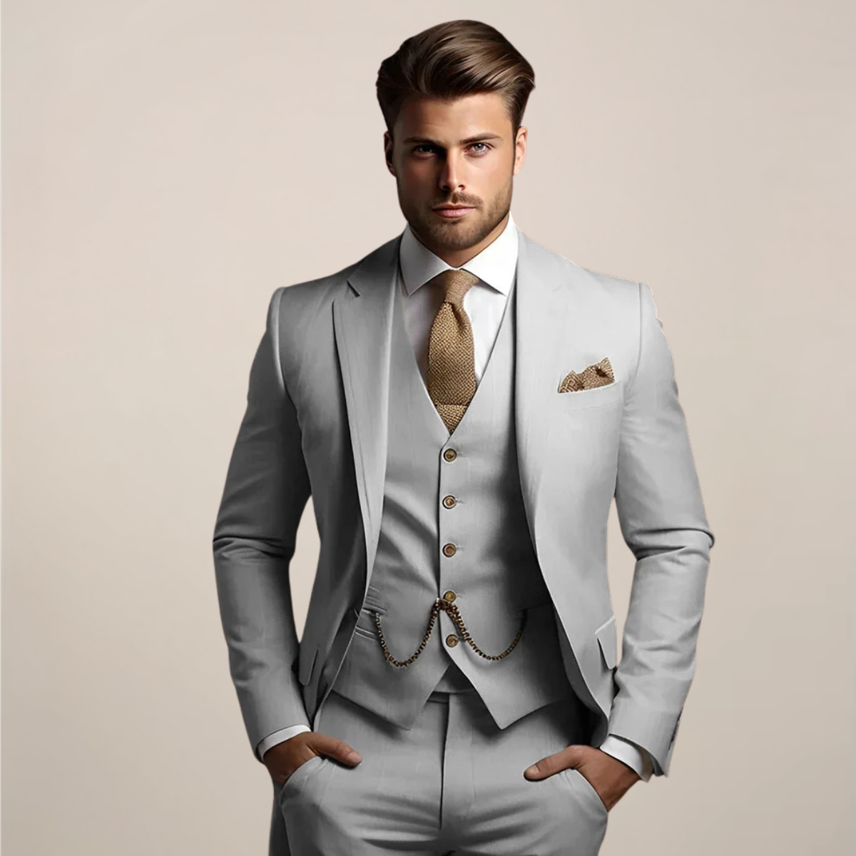 Men's blazer and tailored trousers set in a slim structured fit - view 2