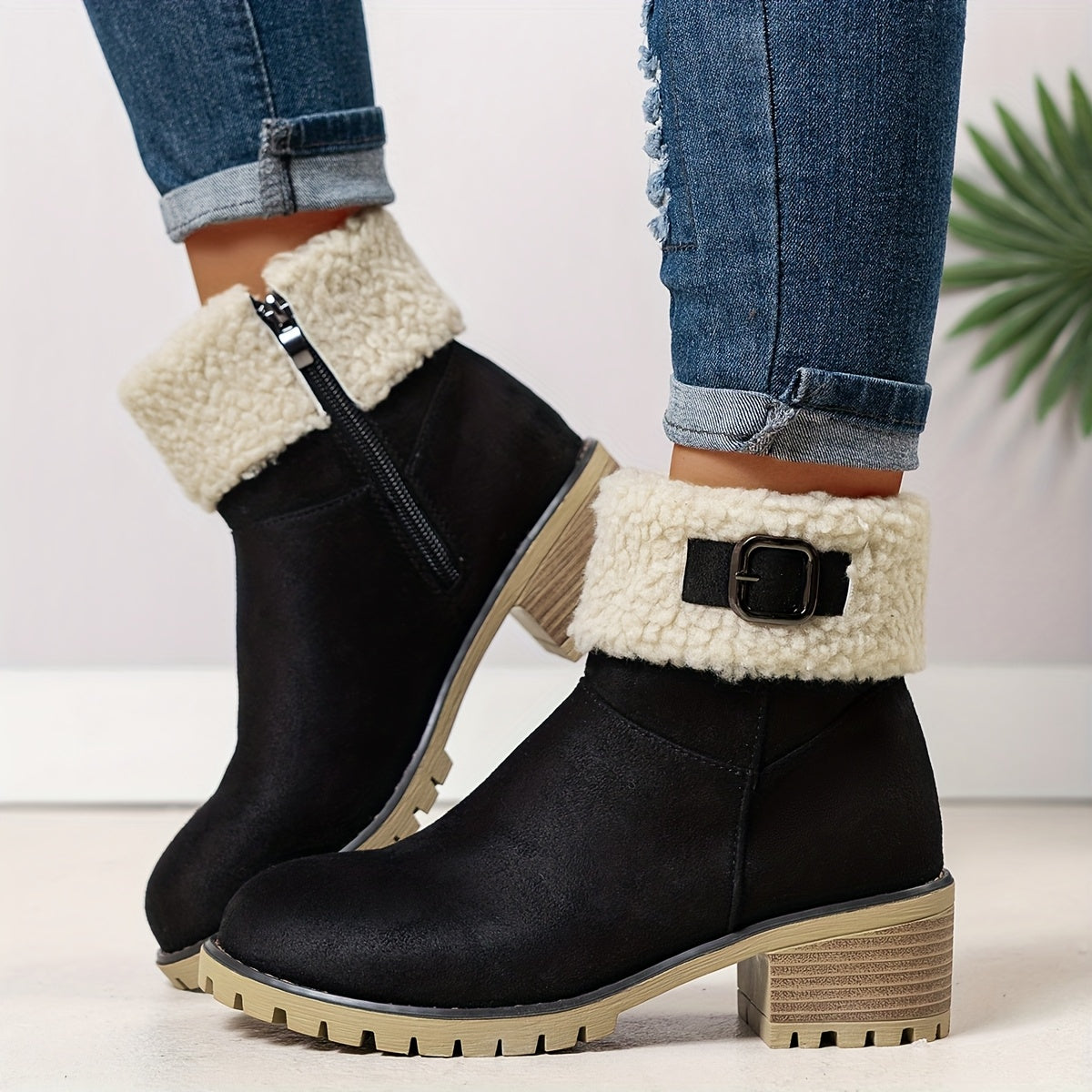 Nadia | Warm Lined Zip-Up Ankle Boots