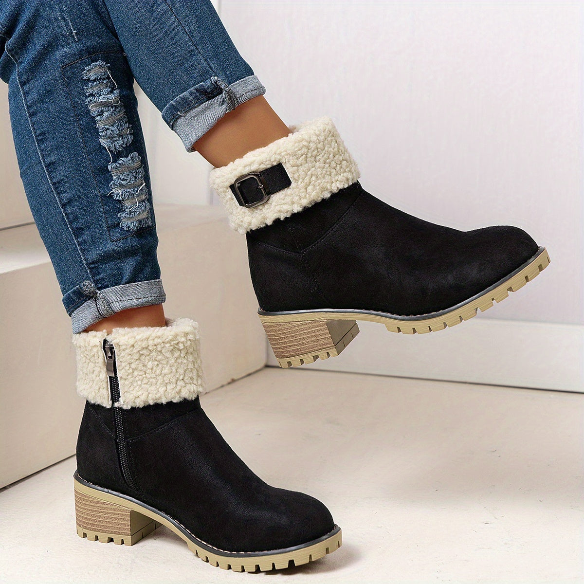Nadia | Warm Lined Zip-Up Ankle Boots