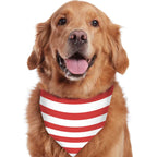 Family in matching red and white striped Christmas pajamas with gray ribbed cuffs - view 7