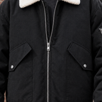 Sherpa collar utility jacket for men with snap flap pockets and sleeve zip pocket - view 2