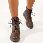Odele | Embroidered Western Ankle Boots with Knit Collar