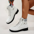 Odele | Embroidered Western Ankle Boots with Knit Collar