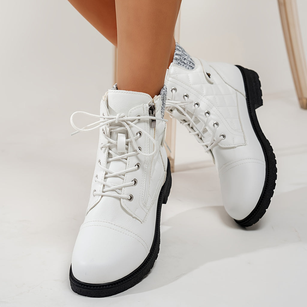 Odele | Embroidered Western Ankle Boots with Knit Collar