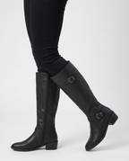 Riding boots for women with buckle straps and side zip - view 2