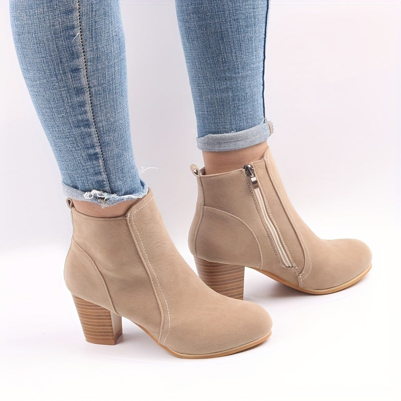 Odette Suede Ankle Boots with Round Toe - view 4