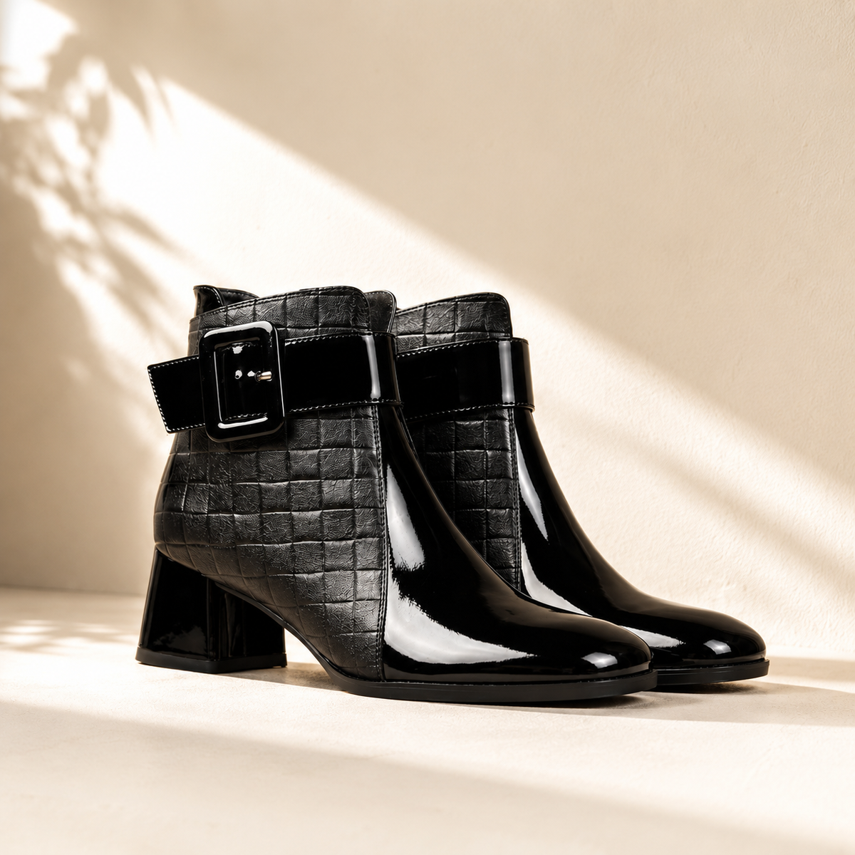 Odile quilted panel buckle ankle boots - view 15