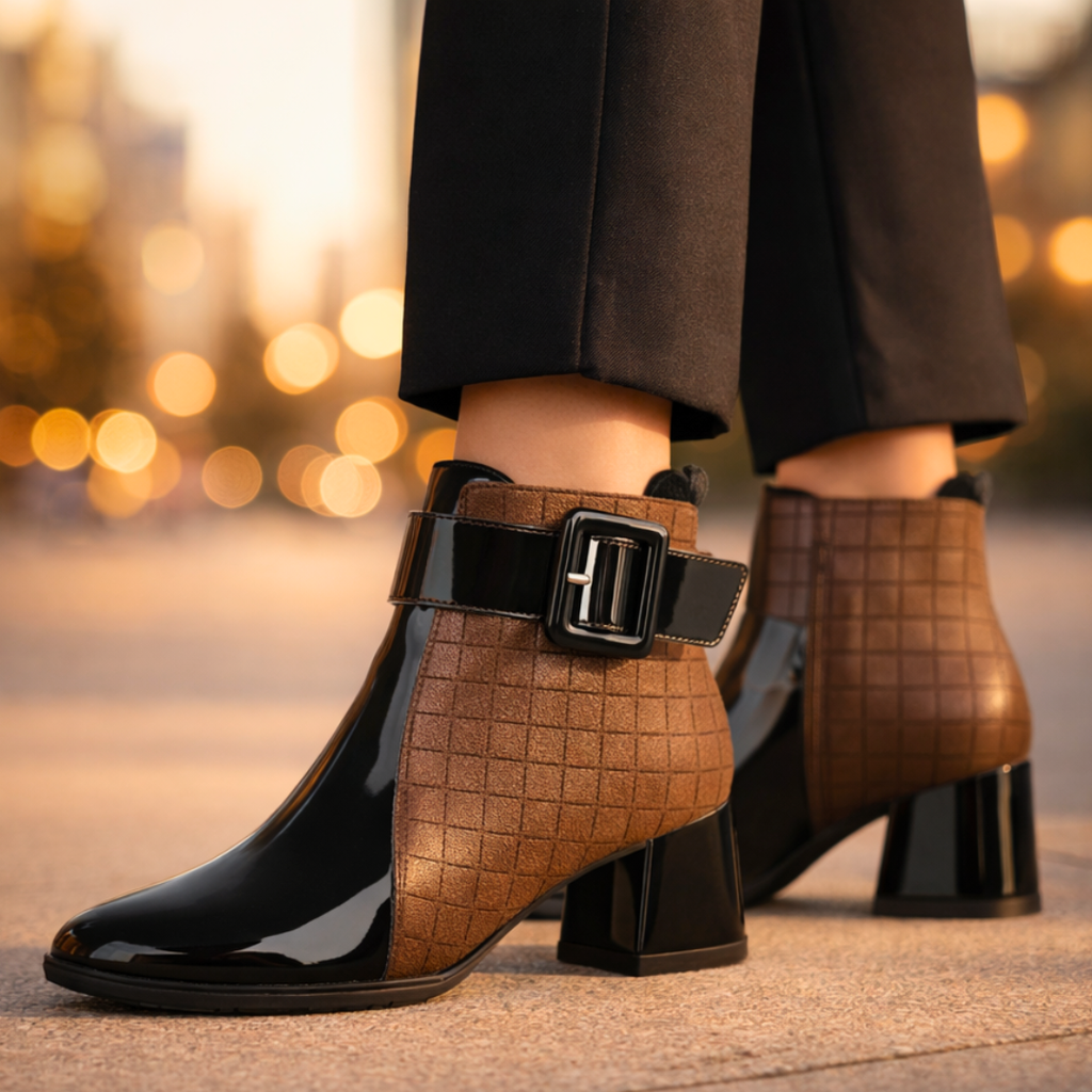 Odile quilted panel buckle ankle boots - view 3