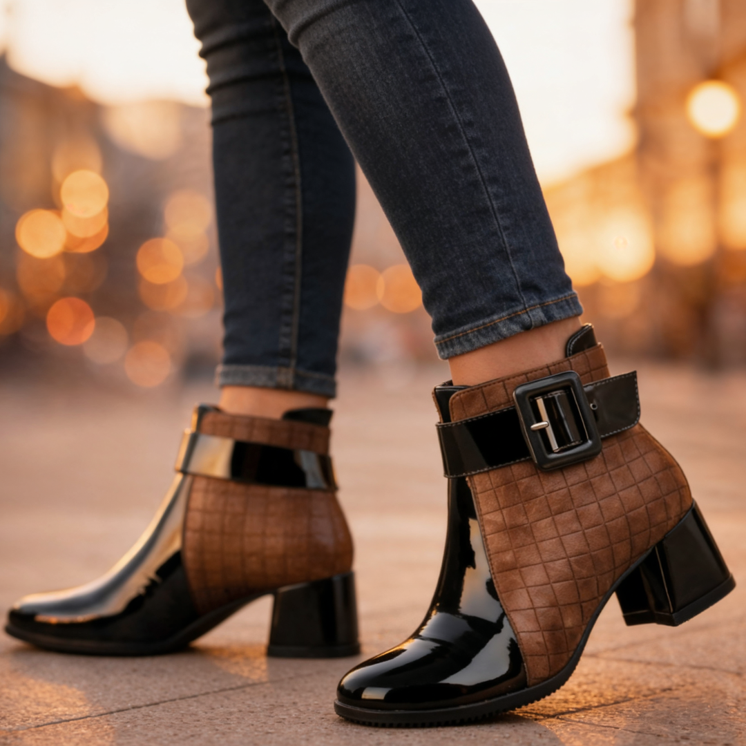 Odile quilted panel buckle ankle boots - view 5