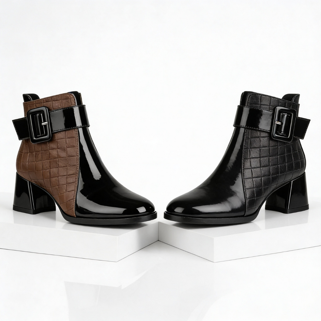 Odile quilted panel buckle ankle boots - view 6