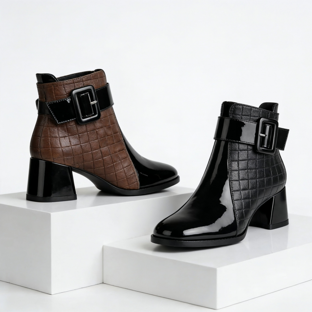 Odile quilted panel buckle ankle boots - view 8