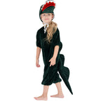 Kids green crocodile Halloween costume with open-jaw hat and spiked tail - view 6
