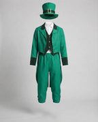 Men's green leprechaun Halloween costume with tailcoat, vest, breeches and buckle top hat - view 4