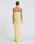 Draped corset maxi dress with wide straps and lace-up back - view 22