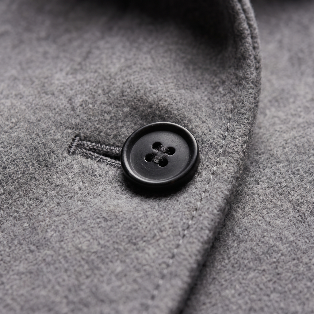 Women's stand collar wool coat with single-breasted button front - view 5