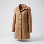 Women's stand collar wool coat with single-breasted button front - view 6