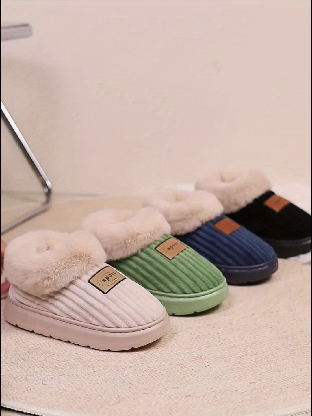 Sasha | Fluffy High Top Slipper Booties