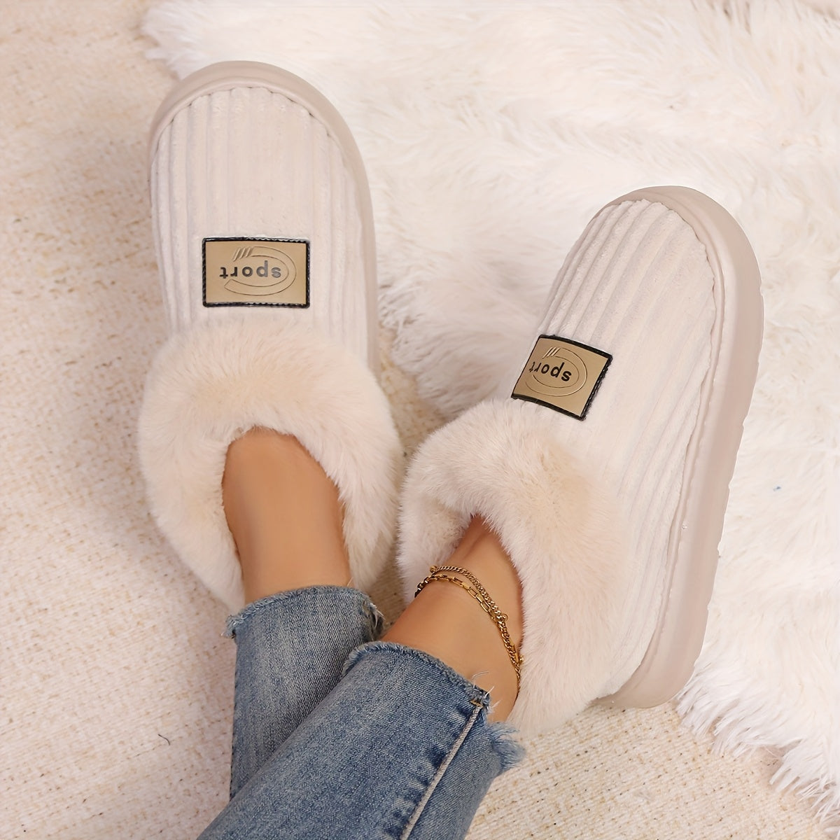Sasha | Fluffy High Top Slipper Booties